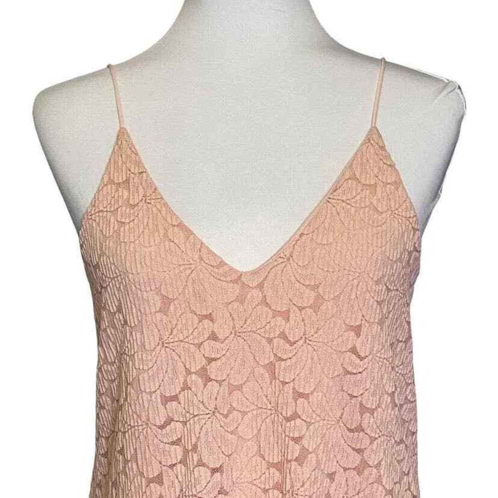 J.O.A. Cami‎ Tank Top Womens Medium Floral Lace V-Neck Low Back Blush Pink - Picture 4 of 8